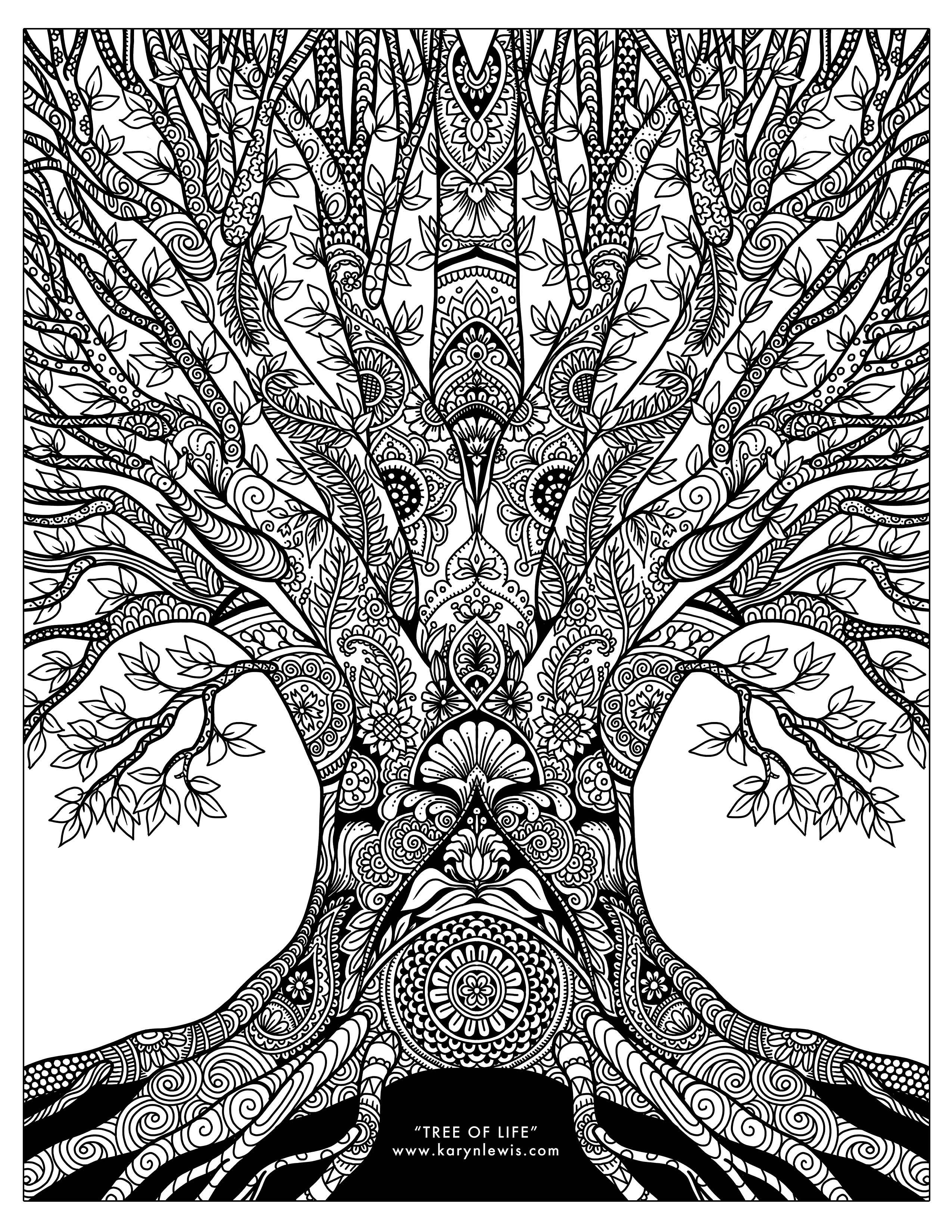 quotTree of Lifequot Doodle Art Free Adult Coloring Page Karyn